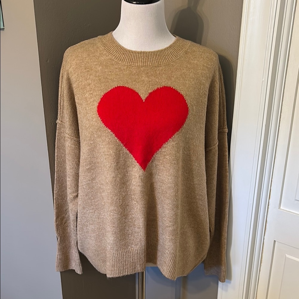 Vince Camuto Sweater with Red Heart Design